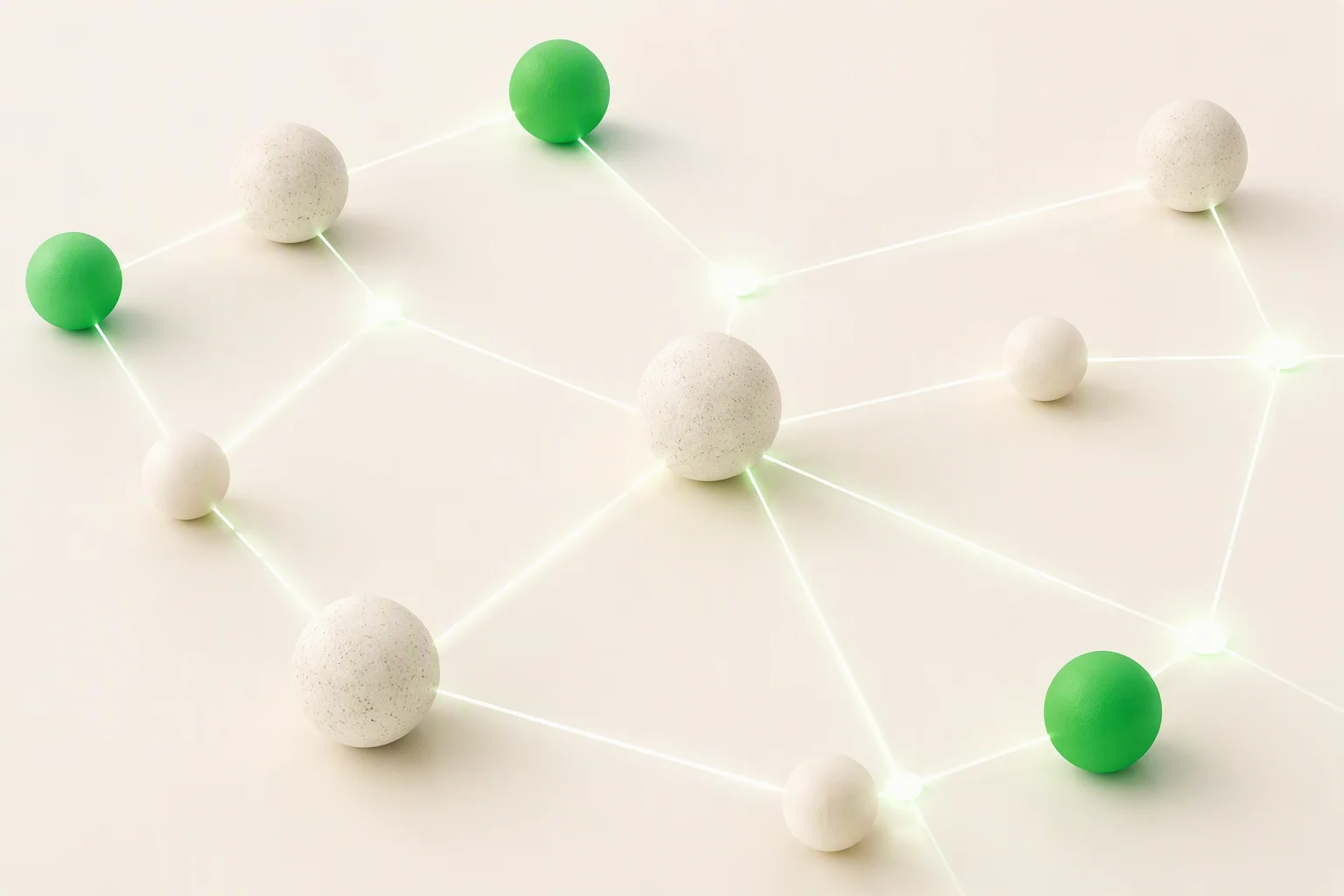 Network nodes with glowing connections