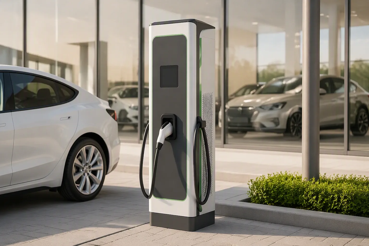 Charger at dealership forecourt