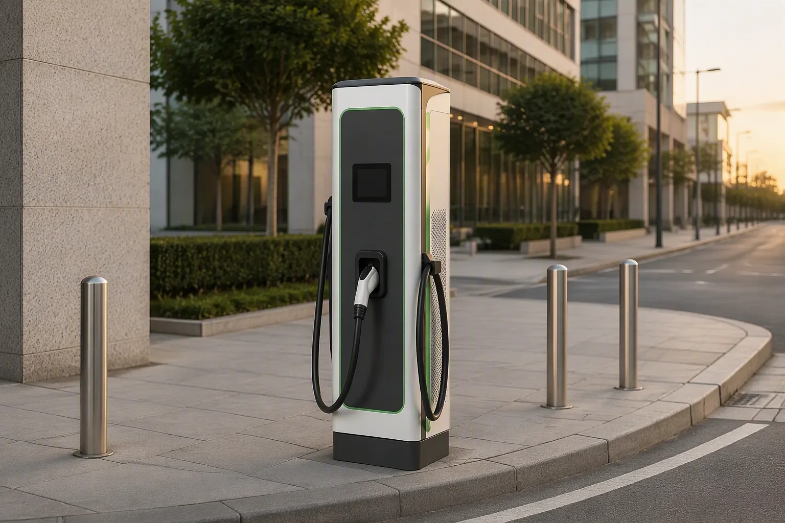 Curbside charger in city street