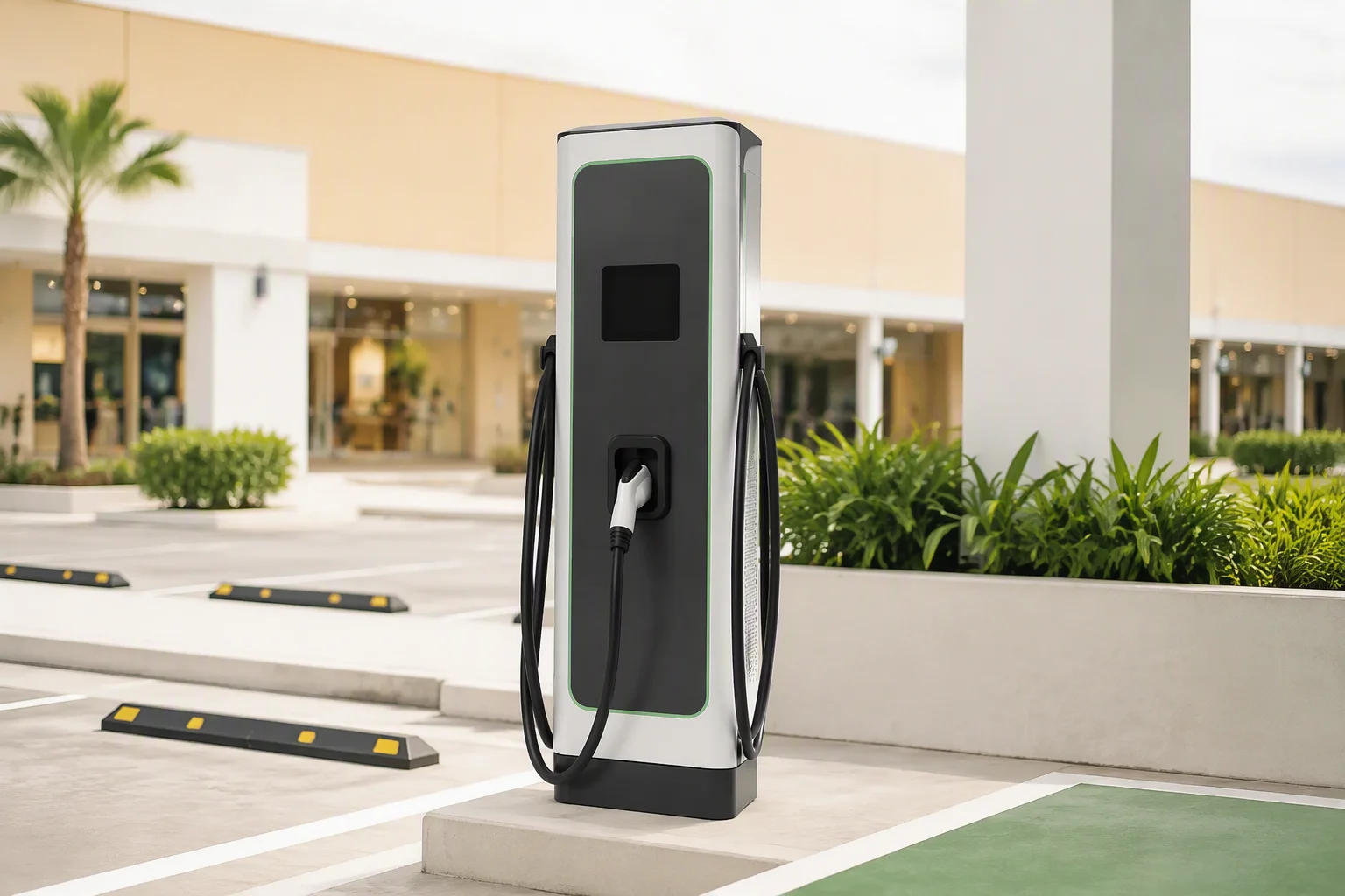 Chargers at shopping mall parking