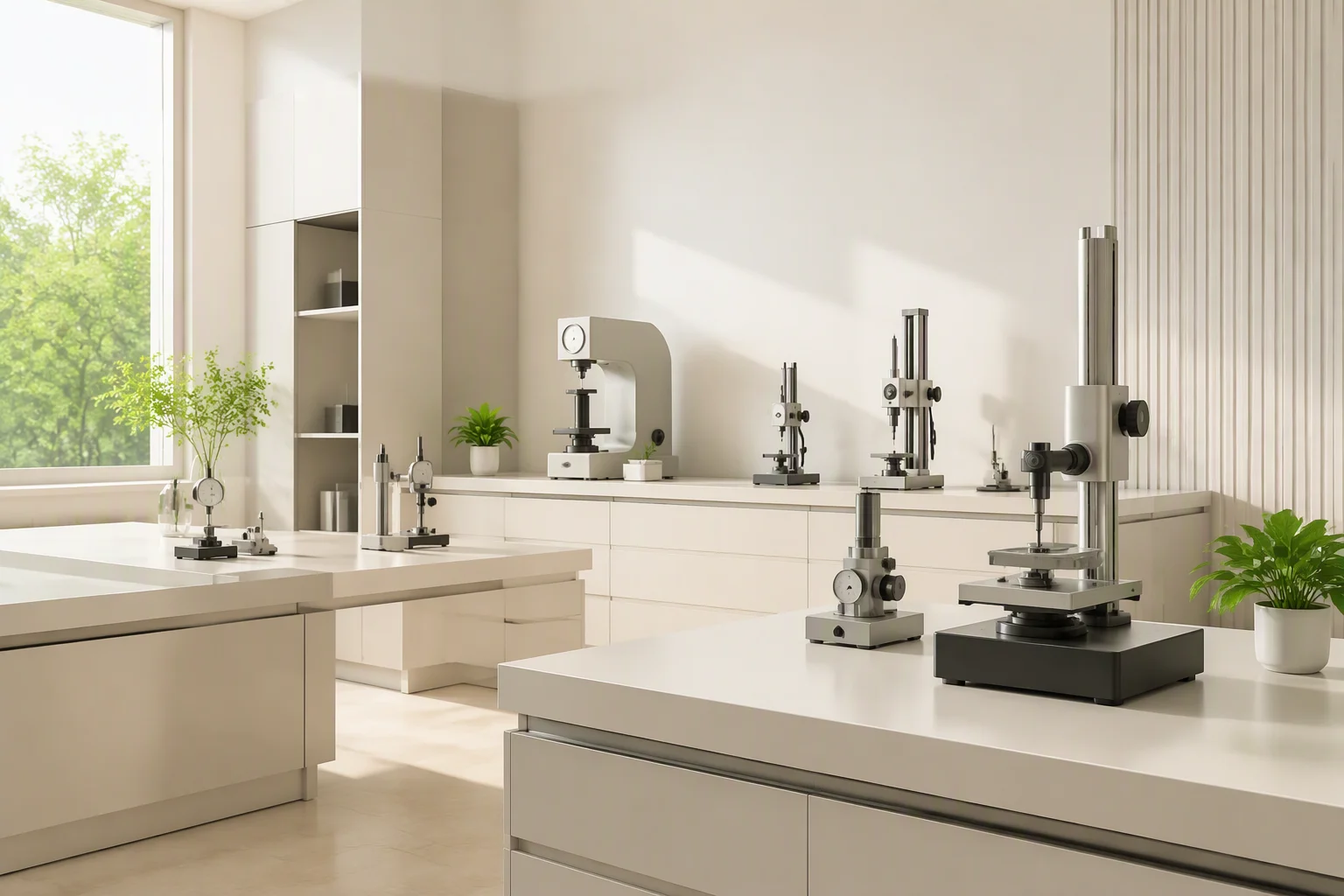 Quality inspection laboratory with calibration equipment